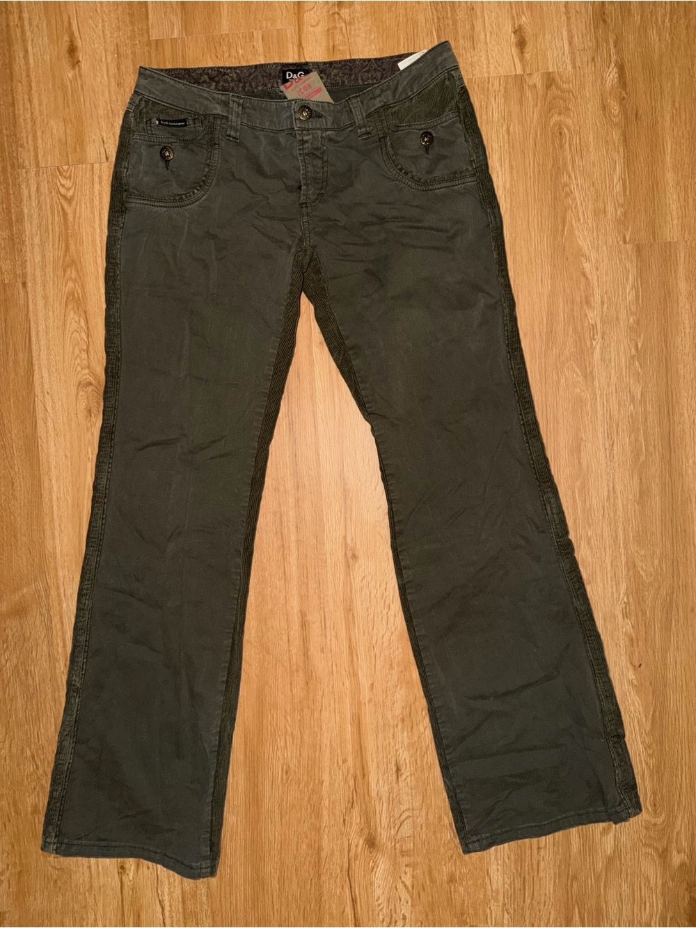 Dolce & Gabbana Vintage Women’s Olive Green Bootcut Pants